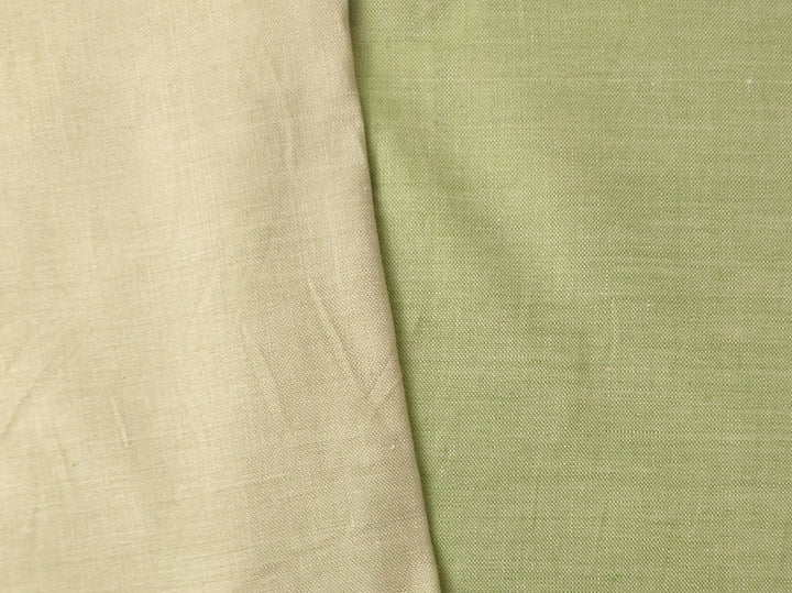 100% Linen Canvas Chambray Fabric 3455 1702 - The Linen Lab - Green