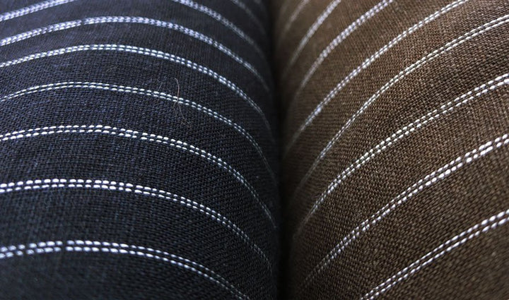 100% Linen Fabric 2-Pin Stripe Light Weight 6253 6254 - The Linen Lab - Navy 6253
