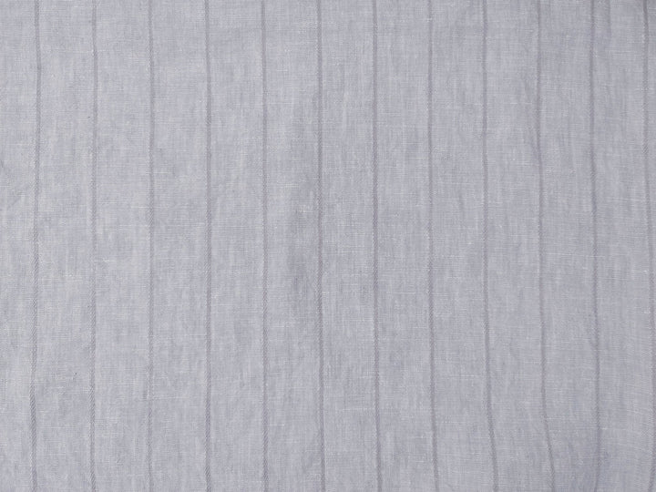 100% Linen Fabric Grey Color Dobby Stripe 6900 - The Linen Lab - Grey