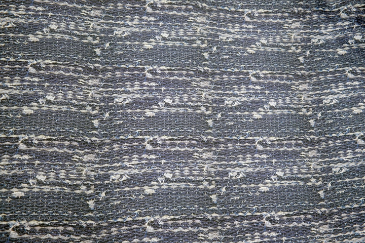 100% Linen Fabric Navy Tweed Print Light Weight 6679 - The Linen Lab - NAVY 6679