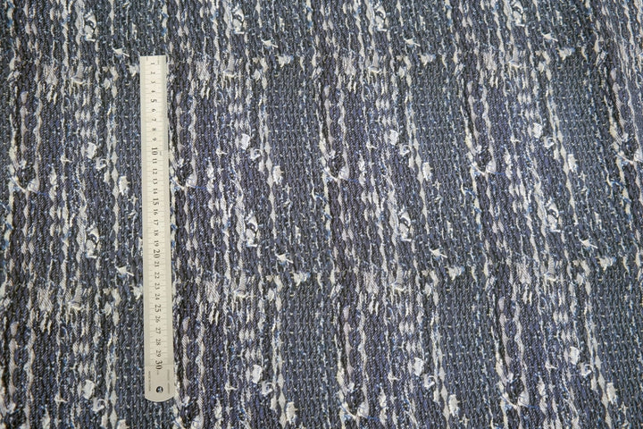 100% Linen Fabric Navy Tweed Print Light Weight 6679 - The Linen Lab - NAVY 6679