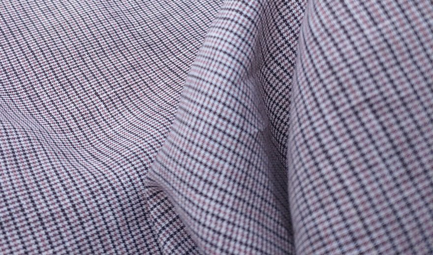100% Linen Fabric small starcheck light weight  - The Linen Lab - 6746 pink brown