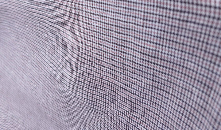 100% Linen Fabric small starcheck light weight - The Linen Lab - 6746 pink brown