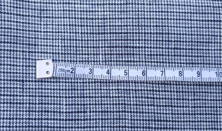 100% Linen Fabric small starcheck light weight - The Linen Lab - 7029 red blue brown