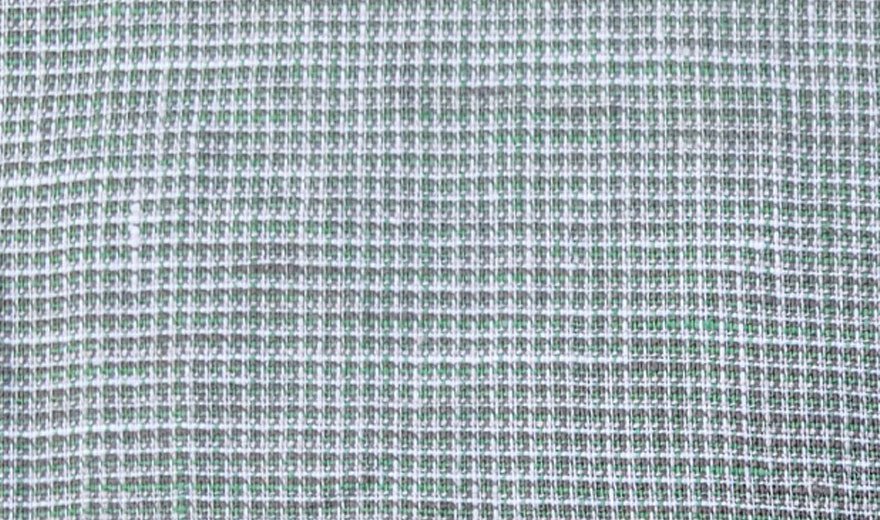 100% Linen Fabric small starcheck light weight  - The Linen Lab - 6121 green brown