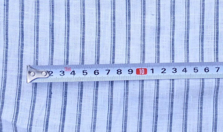 100% Linen Fabric Stripe Collections Light Weight (4708 6273 5997 4575 6258 6157) - The Linen Lab - Navy 6273