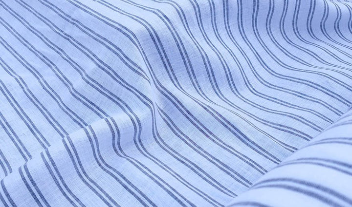 100% Linen Fabric Stripe Collections Light Weight (4708 6273 5997 4575 6258 6157) - The Linen Lab - Blue 4708