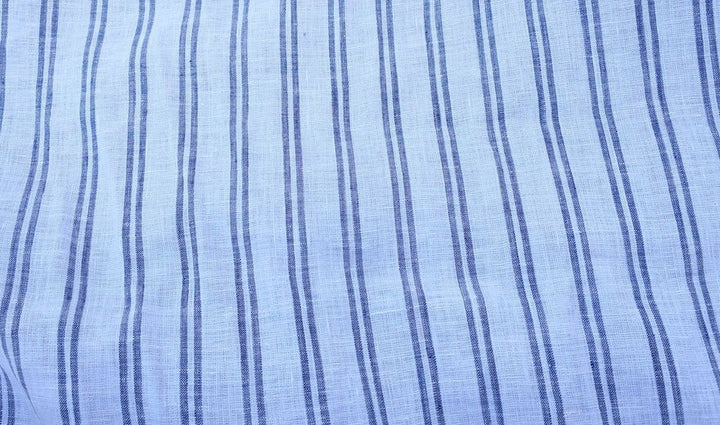 100% Linen Fabric Stripe Collections Light Weight (4708 6273 5997 4575 6258 6157) - The Linen Lab - Navy 6273