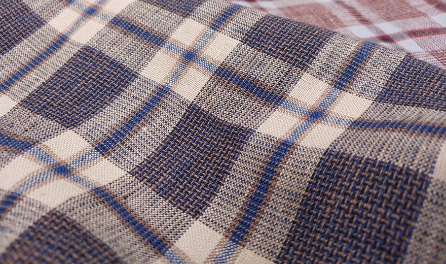 100% Linen Fabric Tartan Check 9s Medium-Heavy Weight 6318 6479 - The Linen Lab - Red 6318
