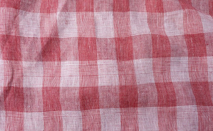 100% Linen Fabric Tartan Glen Plaid 6069 6841 6842 7220 - The Linen Lab - WH*RED 6841