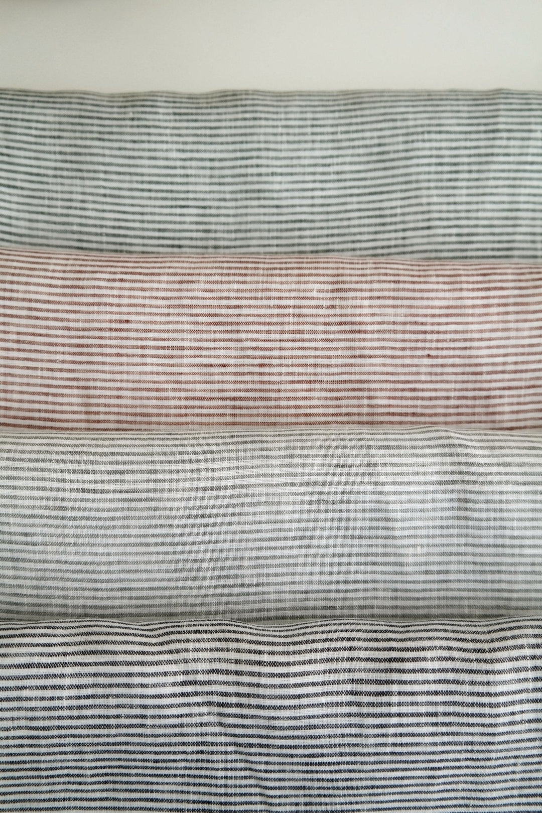 100% Linen Fabric Thin Stripe Collections Light Weight 4768 6939 6280 6279 - The Linen Lab - Grey 4768