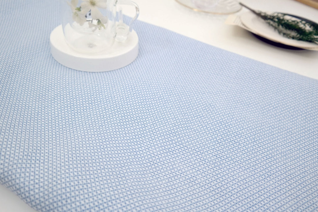 100% Linen Fabric with Small Circle Print 4809 - The Linen Lab - BLUE 4809