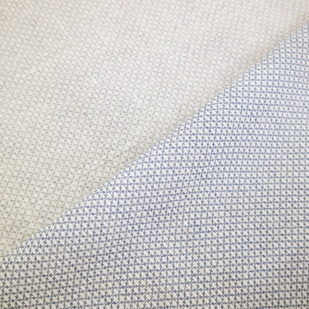 100% Linen Fabric with Small Circle Print 4809 - The Linen Lab - BLUE 4809
