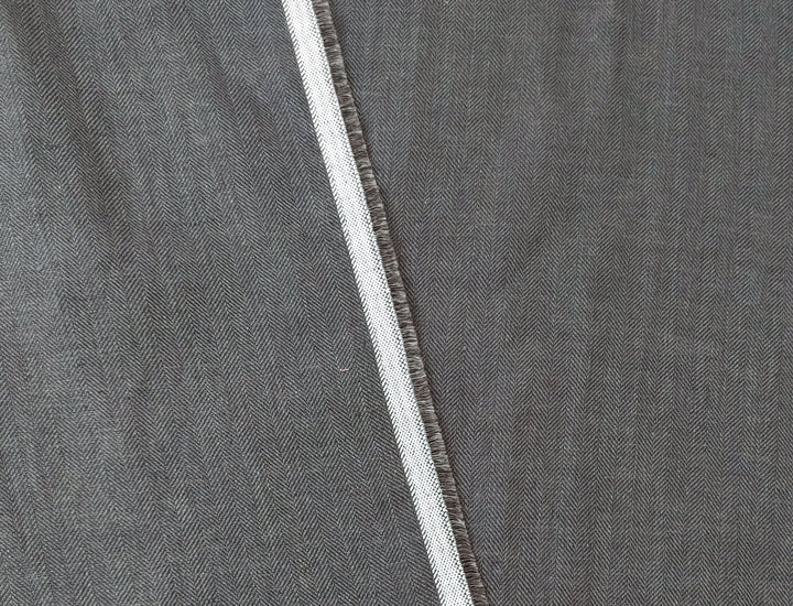 100% Linen Herringbone Twill HBT Fabric medium weight chambray 7313 7314 7727 7529 - The Linen Lab - Natural