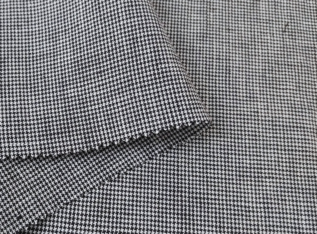 100% Linen, Medium Weight, Classic Black and White Mini Gingham Check 6825 - The Linen Lab - Gray(Dark)
