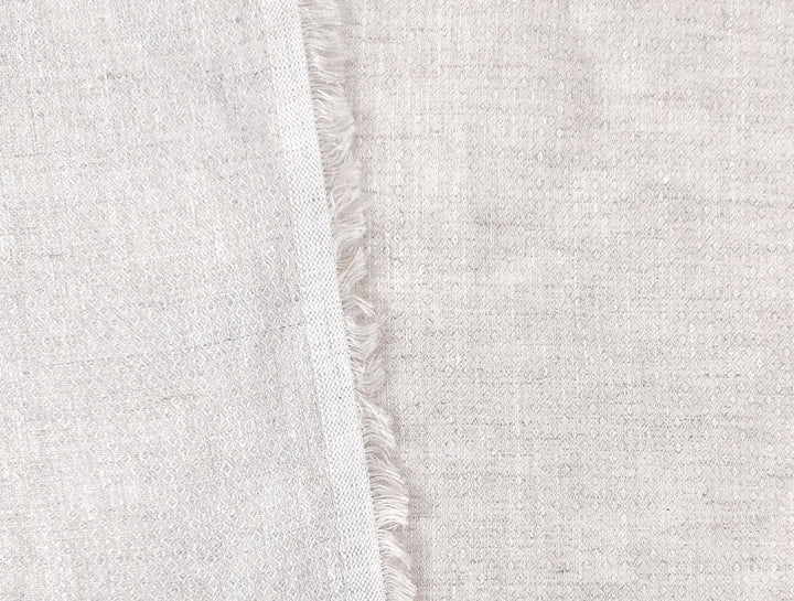100% Linen Small Rhombus Jacquard Fabric in Light Natural Hue 4338 - The Linen Lab - Natural(Light)