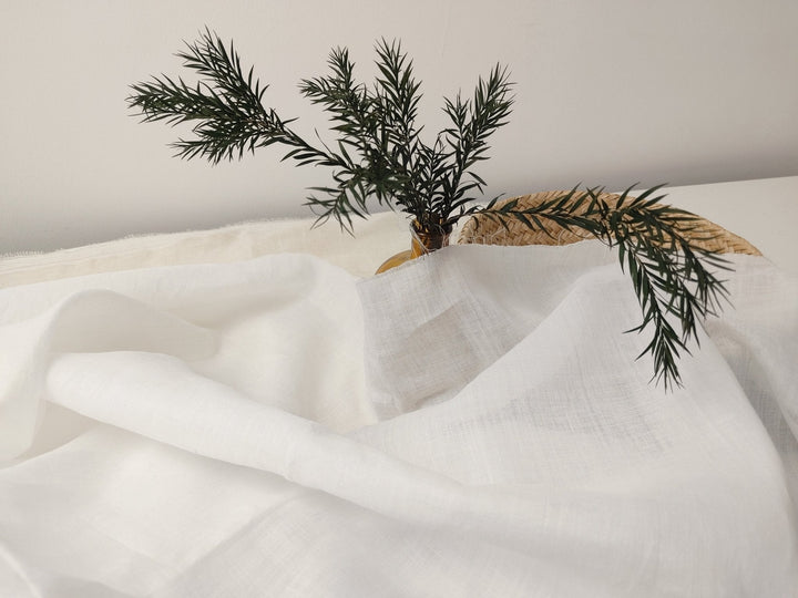 100% Ramie Fabric 100nm Super Light Weight 3047 6997 - The Linen Lab - White