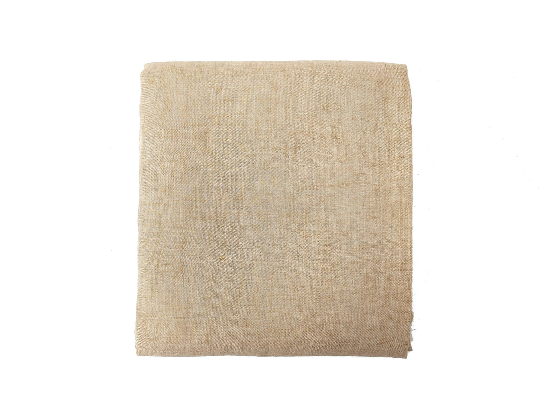 100% Linen Soft&Crisp Fabric 21s Vintage Chambray Beige(dark) 7734