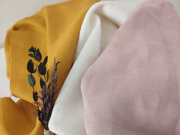 Linen Double Face Fabric (6334 6335 6400) - The Linen Lab - pink