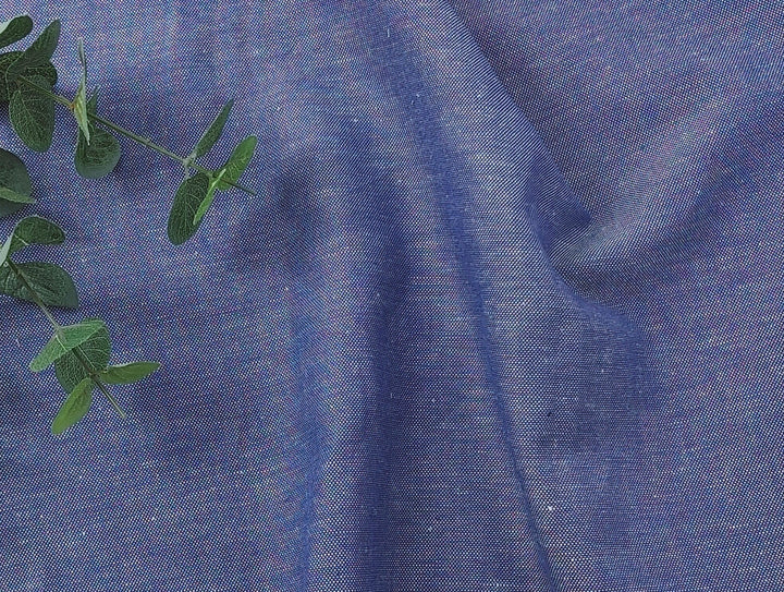Linen Cotton Navy Chambray Canvas Fabric 3429