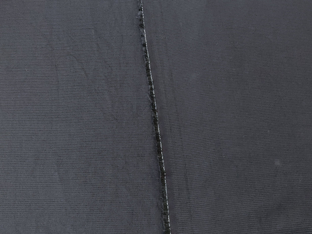 Navy Linen Rayon Nylon Blend Fabric - Medium Weight with Subtle Stripes 7900