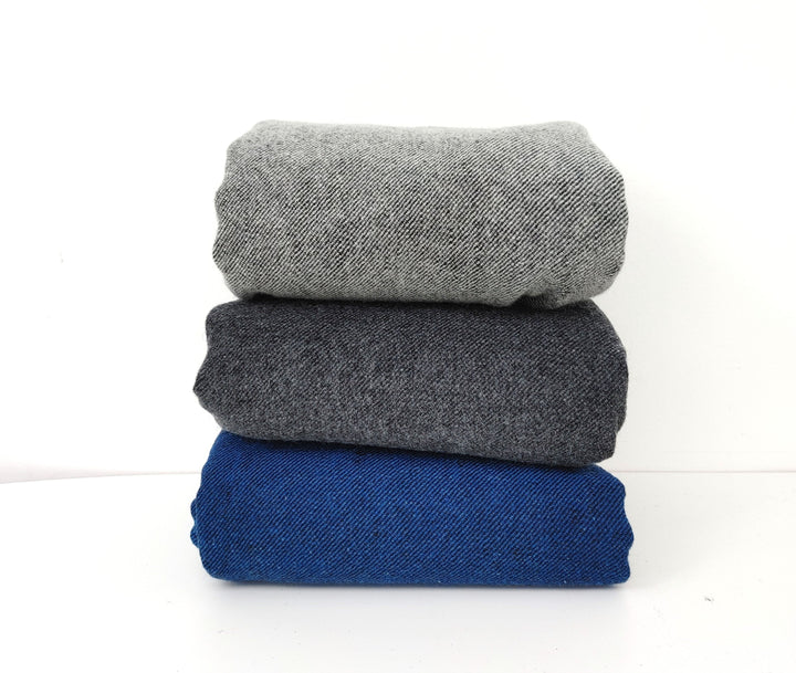 Classic Two-Tone Linen Wool Chambray Twill Fabric - Medium to Heavy Weight 7897 7902 7903