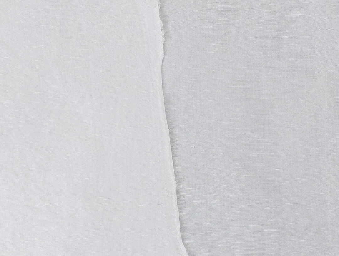 White Linen Tencel Cotton Blend Fabric - Soft Touch, Light-Medium Weight 7002