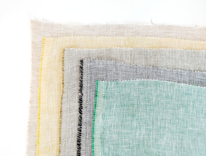 100% Linen Dobby Dot Chambray Fabric - Medium Weight 7908 7913 7914 7915 7916