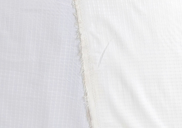 White Polyester Nylon PU Jacquard Fabric - Highly Stretchable 3927