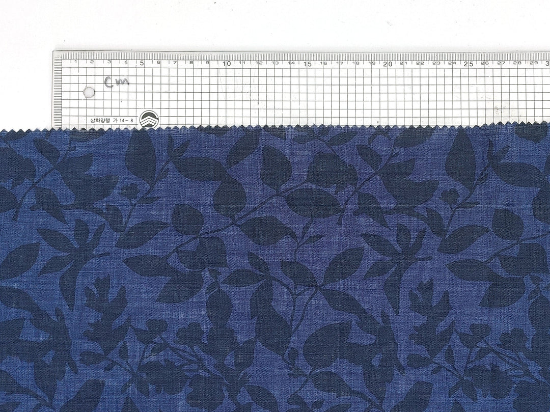 100% Linen Fabric – Lightweight Delavé Leaf Print, Soft Handfeel  7343 8189 8190