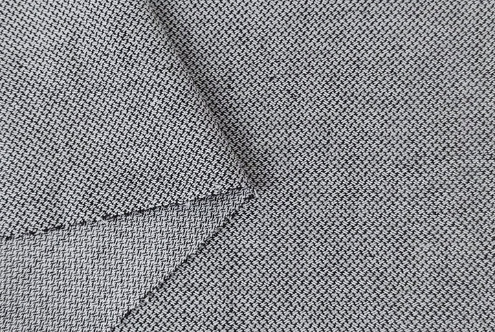 White & Black Dobby Weave Fabric - Linen-Cotton Blend 4650