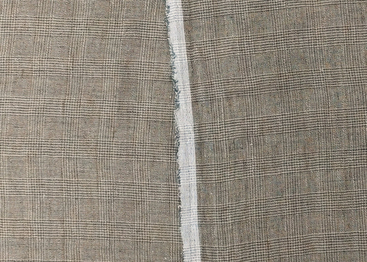 Linen Blend Fabric High Twisted Yarn Navy Glen Plaid Medium Weight 7077 7839 7078 7563 8330