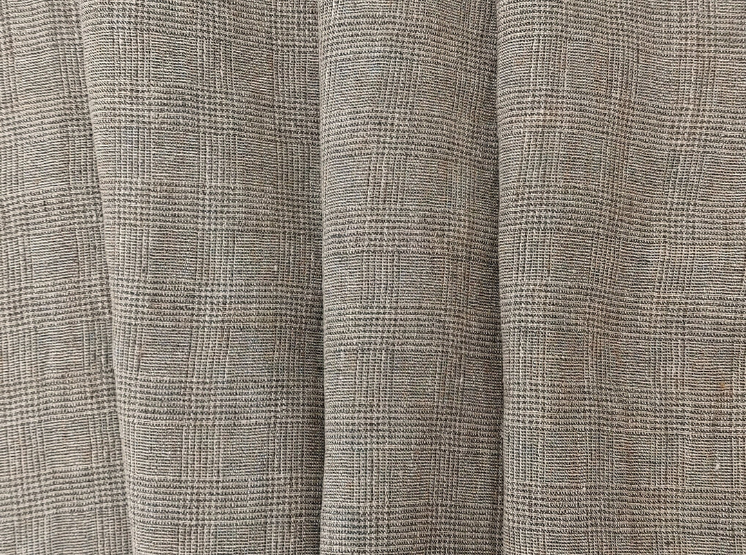 Linen Blend Fabric High Twisted Yarn Navy Glen Plaid Medium Weight 7077 7839 7078 7563 8330