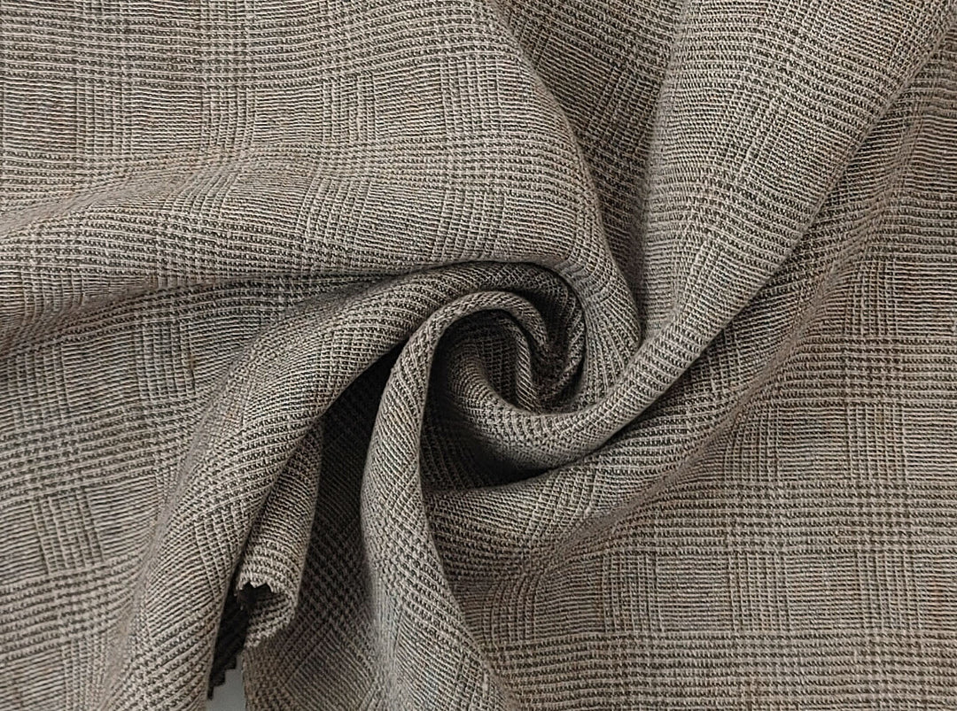 Linen Blend Fabric High Twisted Yarn Navy Glen Plaid Medium Weight 7077 7839 7078 7563 8330