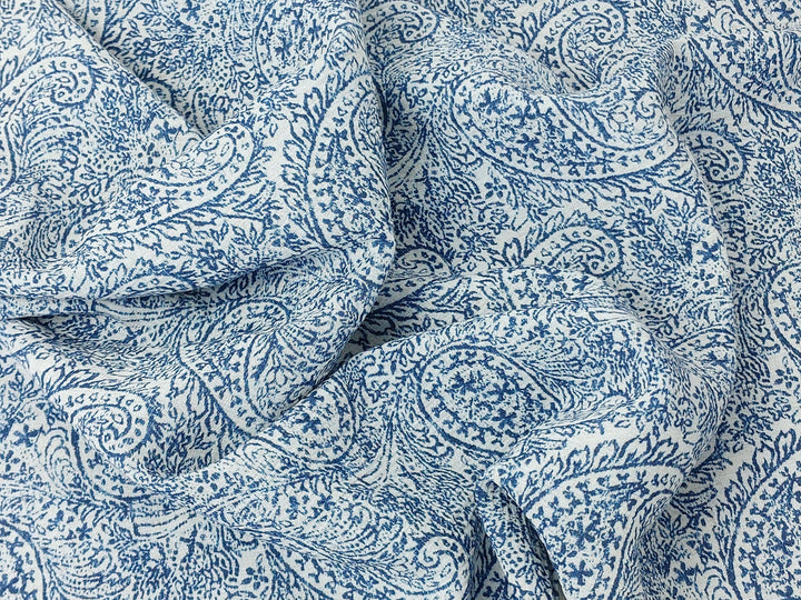 Paisley Print Linen-Rayon Fabric with Subtle Wrinkle Effect 8044 8062 8063 8064