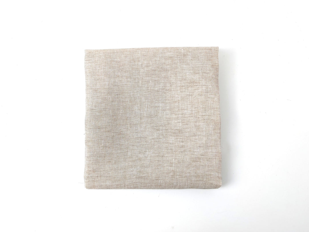 100% Linen Soft&Crisp Fabric 21s Vintage Chambray Beige 8039