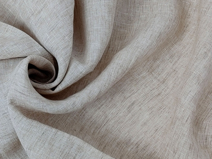 100% Linen Soft&Crisp Fabric 21s Vintage Chambray Beige 8039