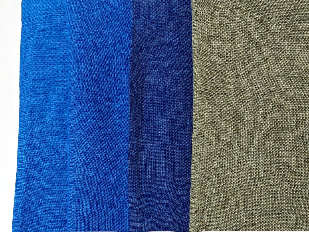 Delave Vintage Dyed 100% Linen Fabric – Medium to Heavyweight, Soft Finish Blue(light) 7782