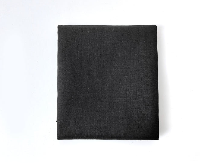 Black 100% Linen Fabric – Light-Medium Weight, Soft Touch 90003