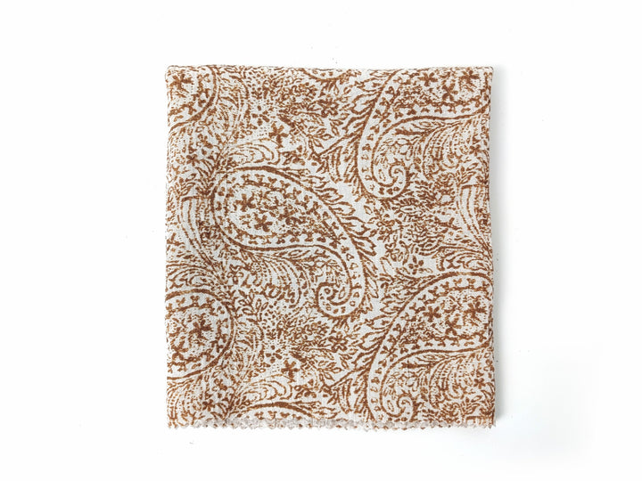 Paisley Print Linen-Rayon Fabric with Subtle Wrinkle Effect 8044 8062 8063 8064