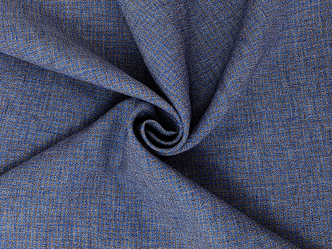 Linen Polyester Blend Gingham Check Fabric – Special Melange Effect, Pre-Washed 8107