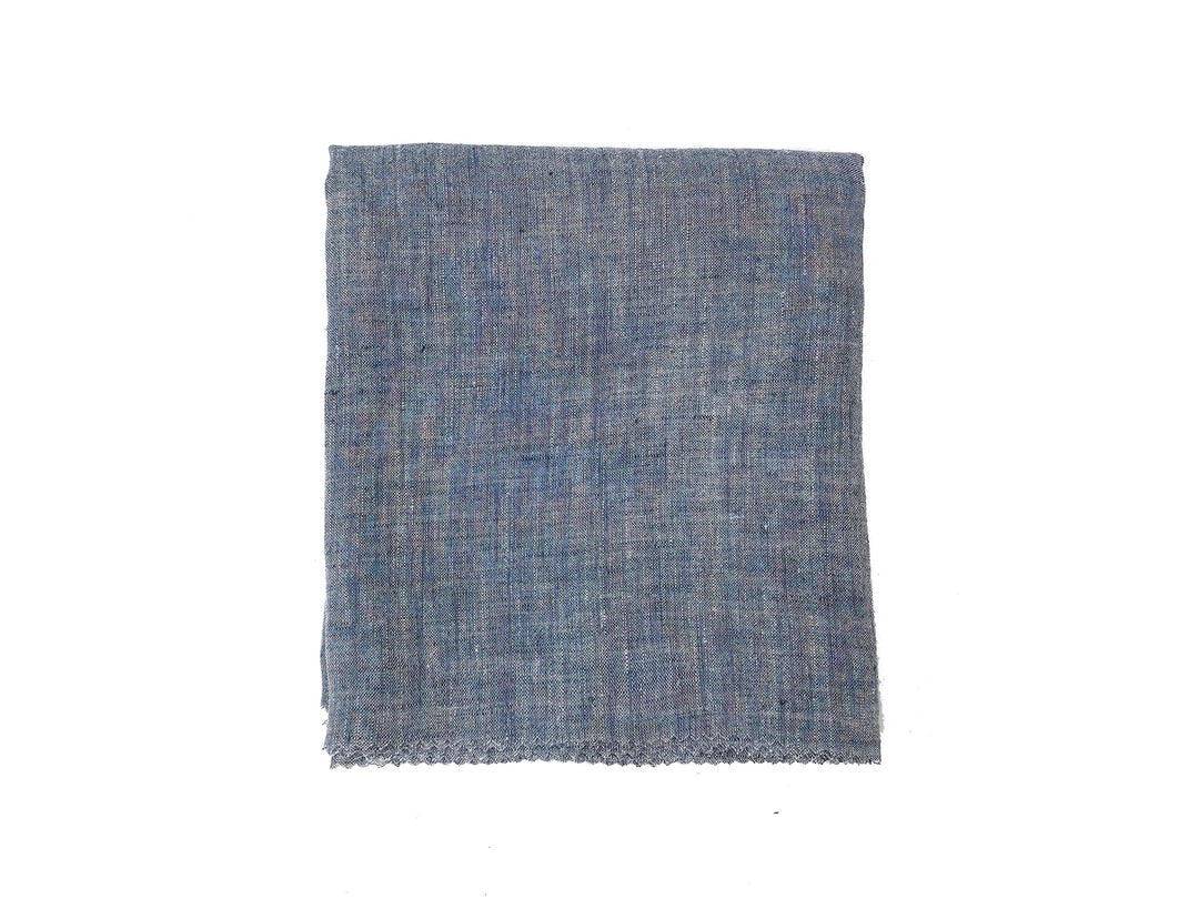 100% Linen Navy Chambray Fabric – Soft with Crisp, Cool Linen Feel 4828