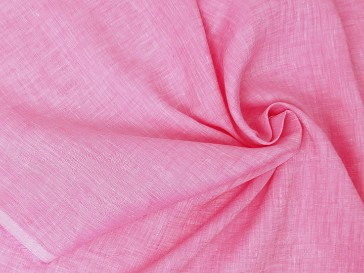 100% Linen Pink Chambray Fabric – Lightweight, Soft Pre-Washed 4098