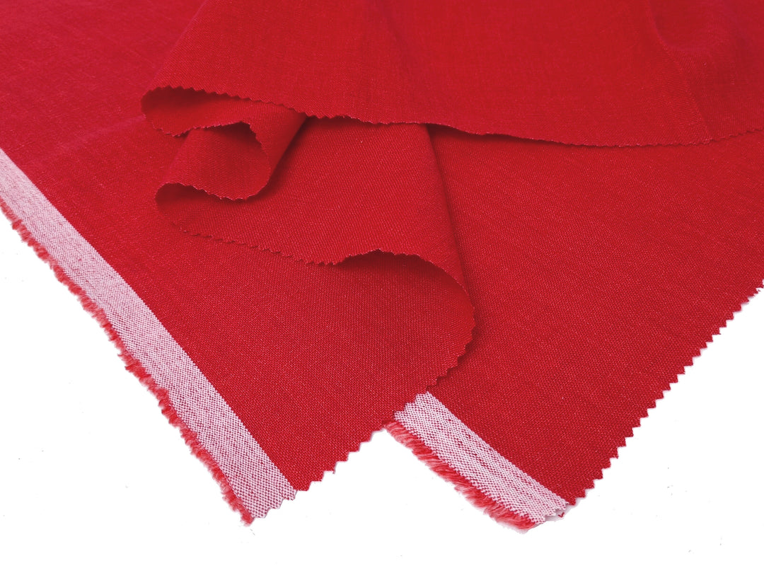 Delave Vintage Dyed 100% Linen Fabric – Medium to Heavyweight, Soft Finish  Red 7491