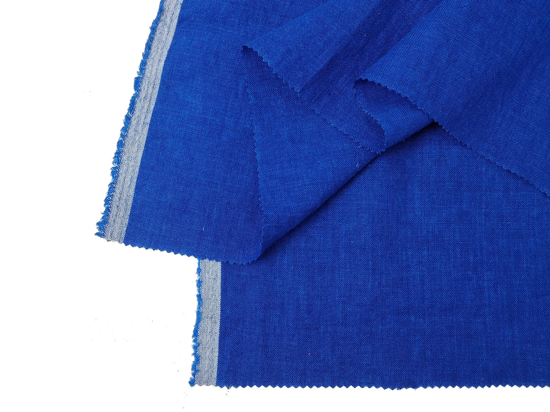 Delave Vintage Dyed 100% Linen Fabric – Medium to Heavyweight, Soft Finish  Blue(melange) 7054