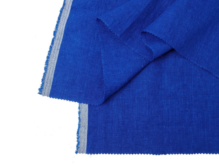 Delave Vintage Dyed 100% Linen Fabric – Medium to Heavyweight, Soft Finish  Blue(melange) 7054