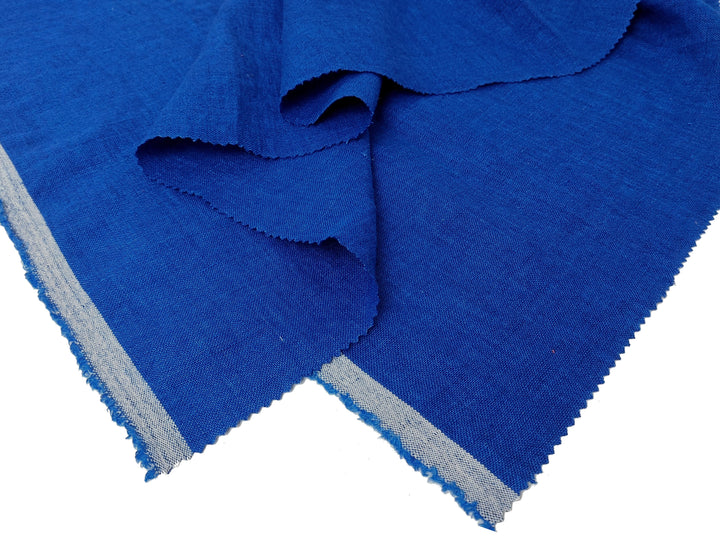 Delave Vintage Dyed 100% Linen Fabric – Medium to Heavyweight, Soft Finish  Blue(melange) 7054