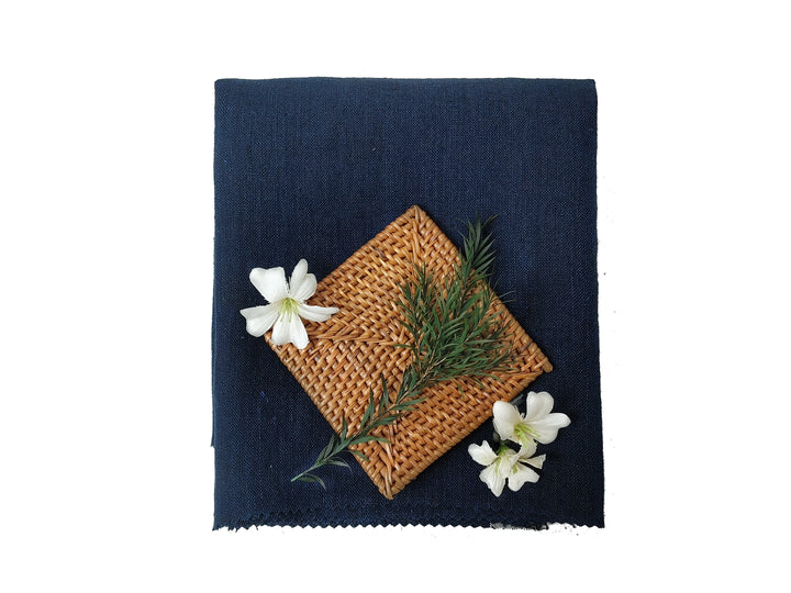 Delave Vintage Dyed 100% Linen Fabric – Medium to Heavyweight, Soft Finish Navy(dark) 7957