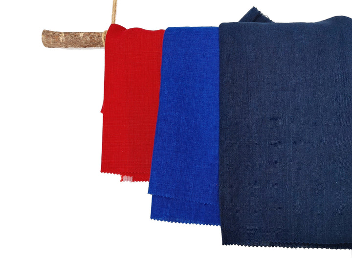 Delave Vintage Dyed 100% Linen Fabric – Medium to Heavyweight, Soft Finish  Red 7491