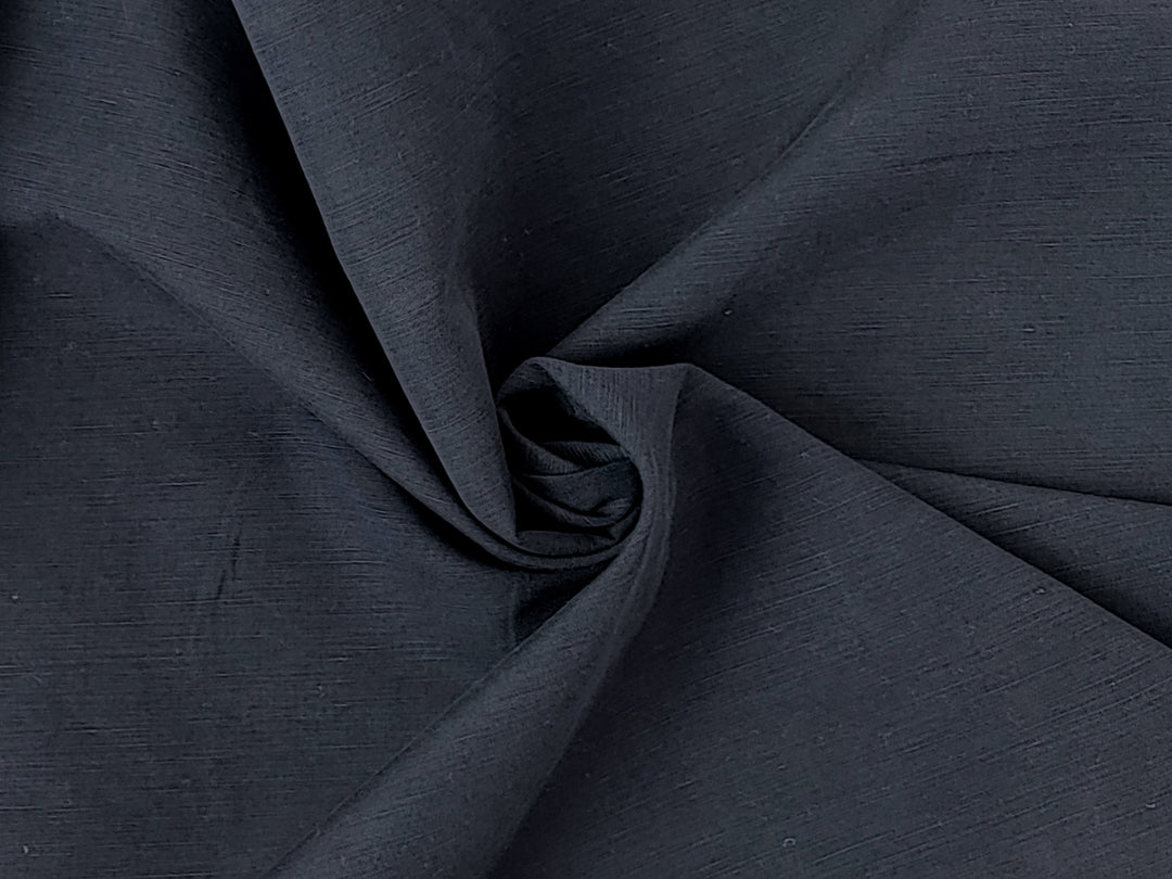 High-Density Linen-Cotton Fabric – Dark Navy, Enzyme Bio-Washed for Softness 2505